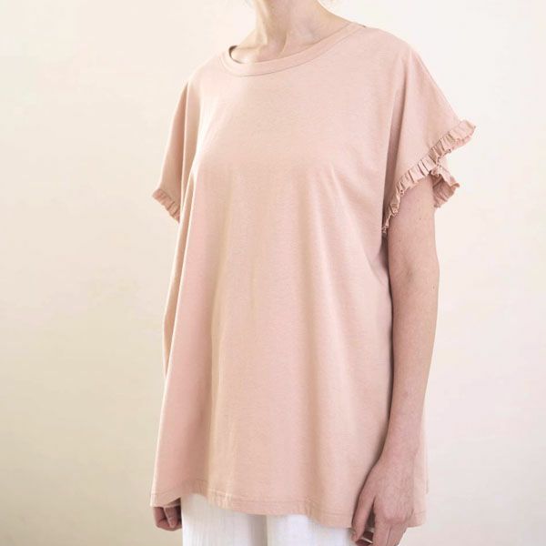 オーガニックコットン ローズマリージャージーフリルトップス