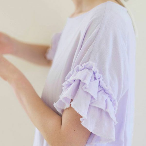 オーガニックコットン カラーガーゼローズマリーロングドレス