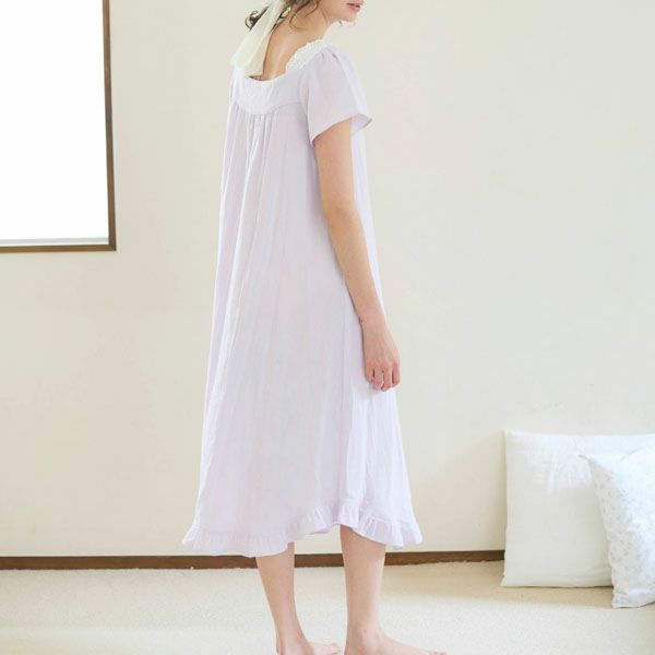 オーガニックコットン カラーガーゼカップ付きアネモネドレス