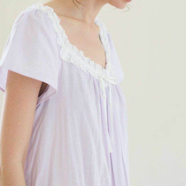 オーガニックコットン カラーガーゼカップ付きアネモネドレス