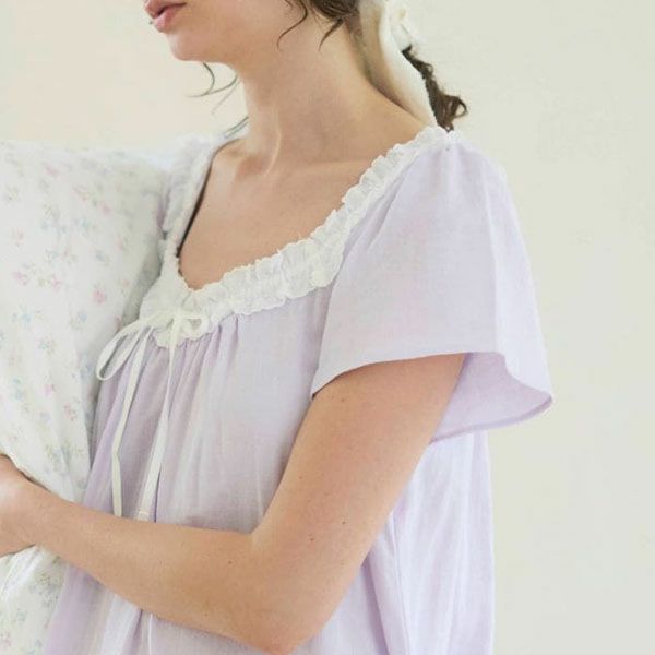 オーガニックコットン カラーガーゼカップ付きアネモネドレス