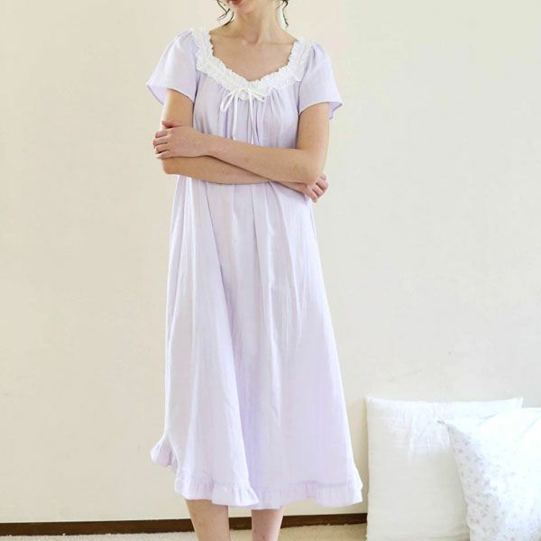 オーガニックコットン カラーガーゼカップ付きアネモネドレス