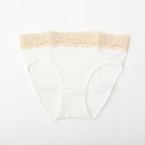 オーガニックコットン レース付きテレコショーツ