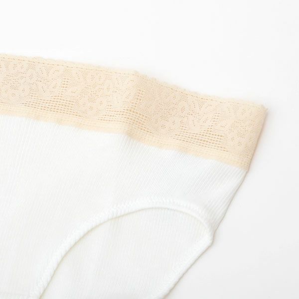 オーガニックコットン レース付きテレコショーツ