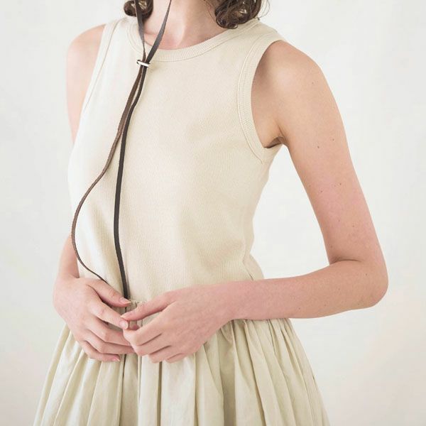 オーガニックコットン スパンリブアメスリコンビワンピース