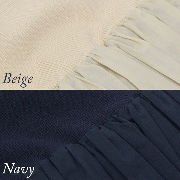 オーガニックコットン スパンリブアメスリコンビワンピース