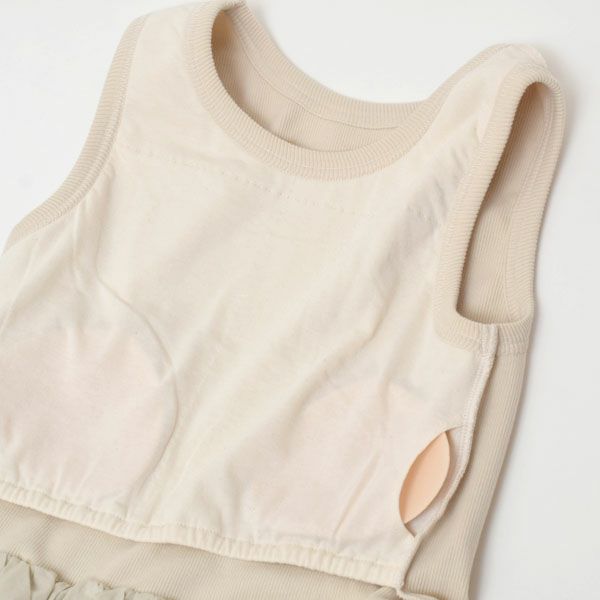 オーガニックコットン スパンリブアメスリコンビワンピース