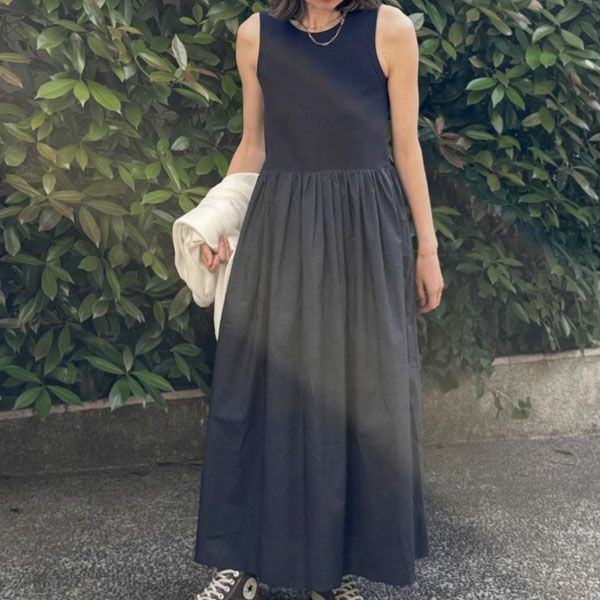 オーガニックコットン スパンリブアメスリコンビワンピース