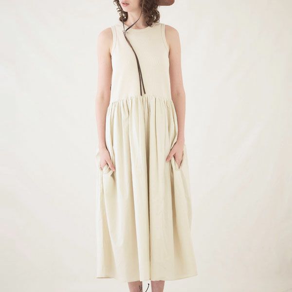 オーガニックコットン スパンリブアメスリコンビワンピース