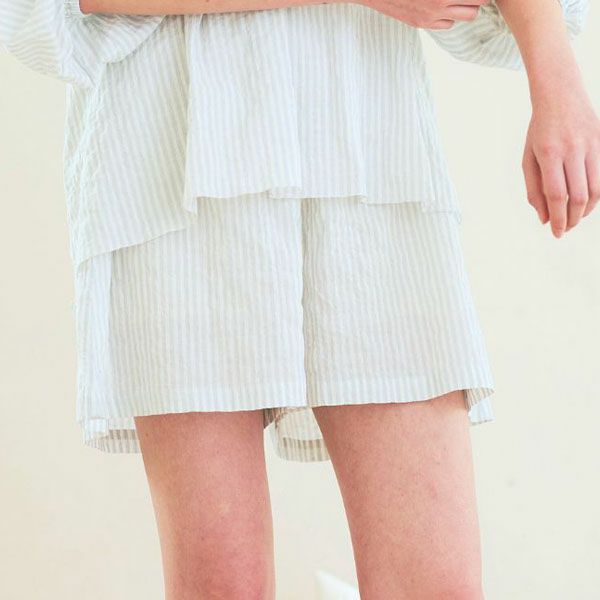 オーガニックコットン ユーカリストライプ ショートパンツ