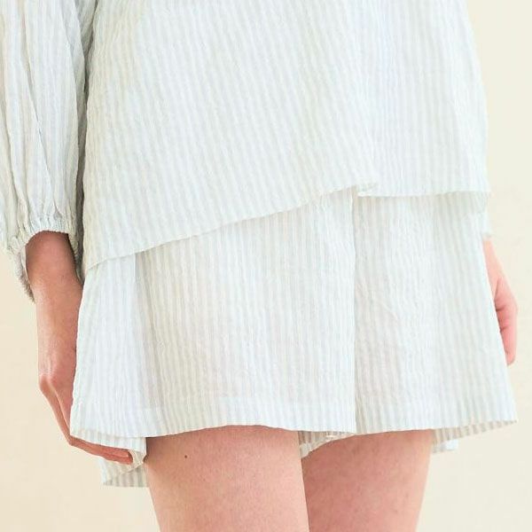 オーガニックコットン ユーカリストライプ ショートパンツ