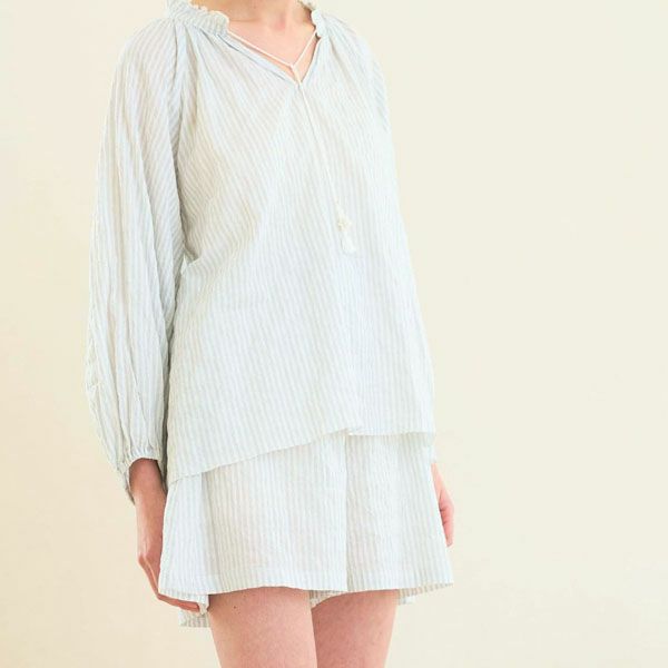 オーガニックコットン ユーカリストライプ ショートパンツ