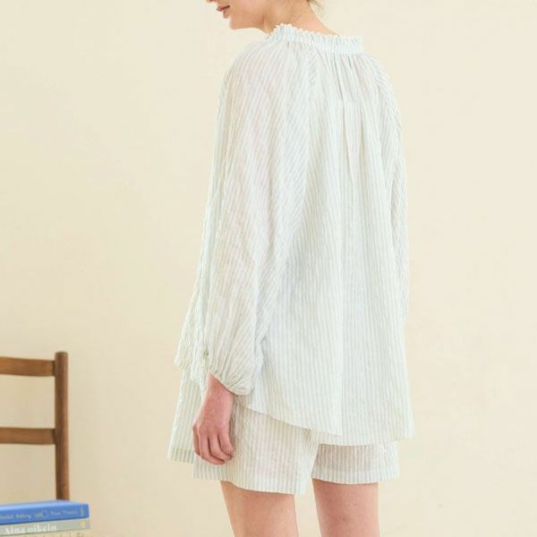 オーガニックコットン ユーカリストライプ ショートパンツ