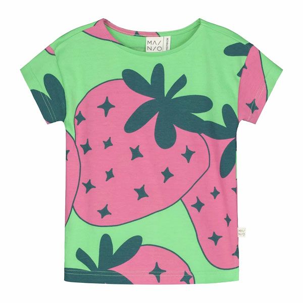 オーガニックコットン キッズＴシャツGiant Strawberry