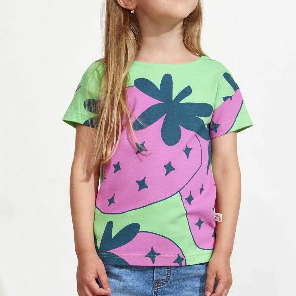 オーガニックコットン キッズＴシャツGiant Strawberry