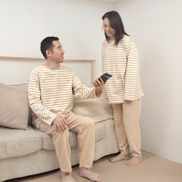 オーガニックコットン メンズボーダーパジャマ