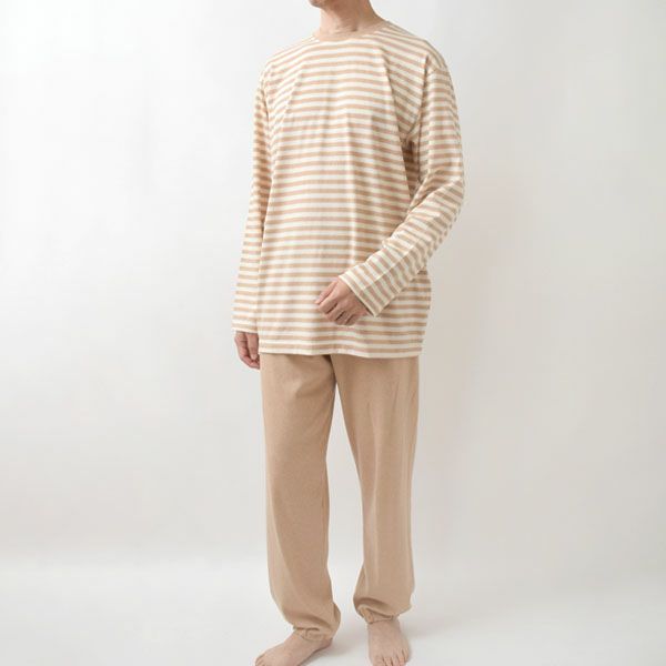 オーガニックコットン メンズボーダーパジャマ