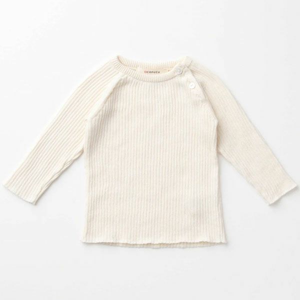 オーガニックコットン&シルク ベビーラグランリブニット