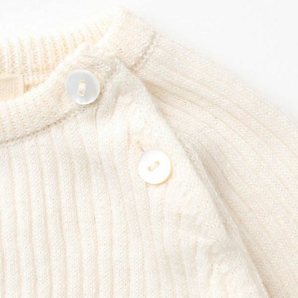 オーガニックコットン&シルク ベビーラグランリブニット