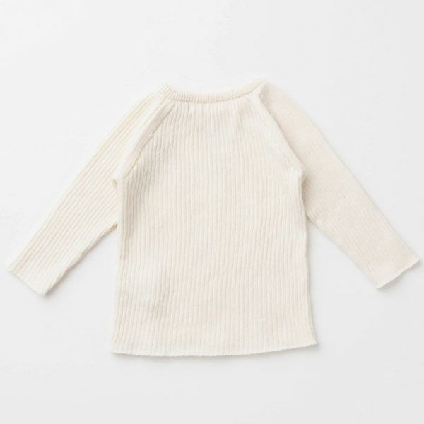 オーガニックコットン&シルク ベビーラグランリブニット