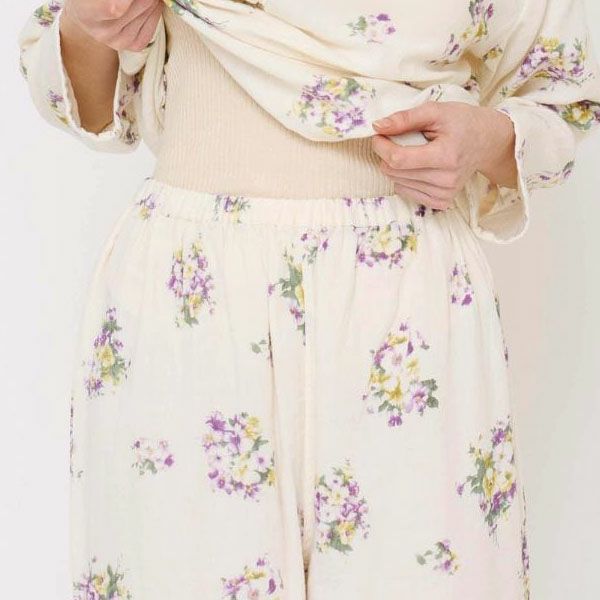 オーガニックコットン プリムローズ ノーカラーパジャマ