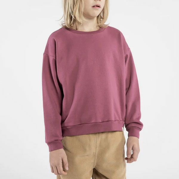 オーガニックコットン キッズ 裏起毛 クルーネックスウェットシャツ