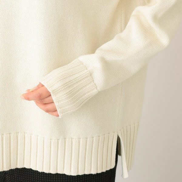 オーガニックコットン ニットワイドリブタートルネック