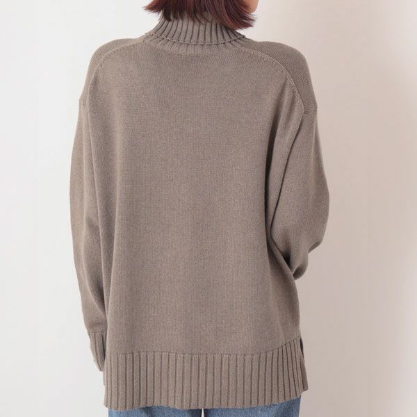 オーガニックコットン ニットワイドリブタートルネック