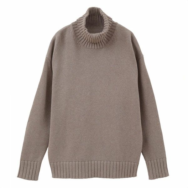 オーガニックコットン ニットワイドリブタートルネック