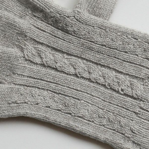 オーガニックコットン＆ヤク縄編み手袋