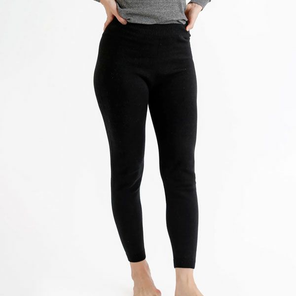 オーガニックコットン スーピマ　縫い目のないロングニットパンツ