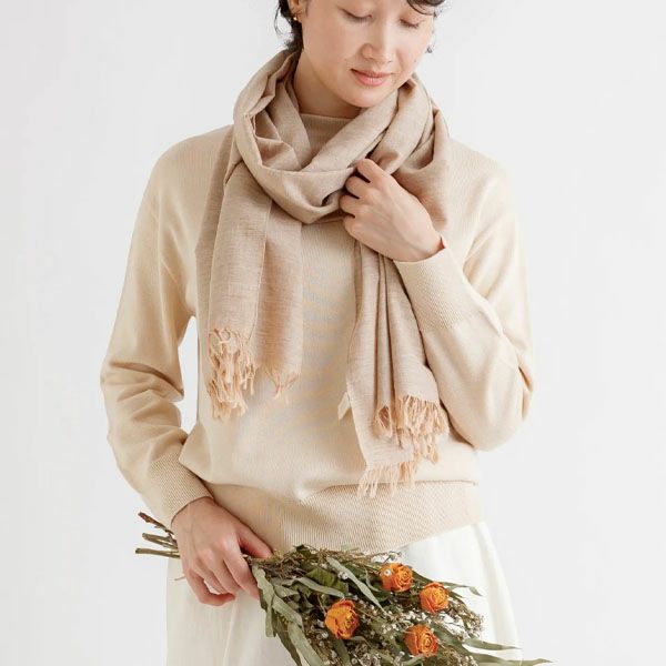 オーガニックコットン＆ヤク 米沢織ストール