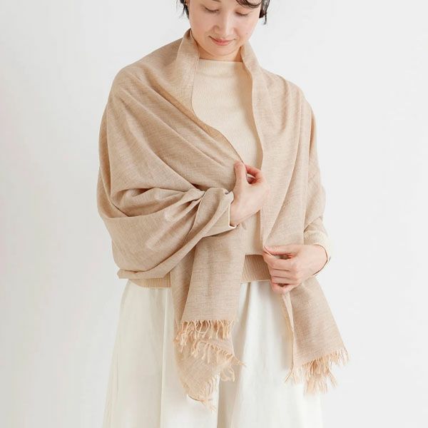 オーガニックコットン＆ヤク 米沢織ストール