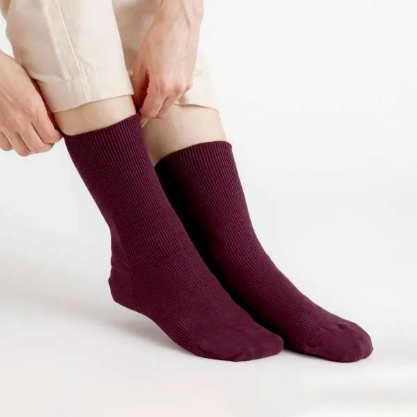 オーガニックコットン ゴムなしリブソックス