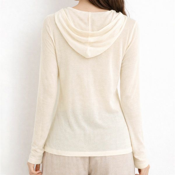 オーガニックコットンシアーフードカーディガン