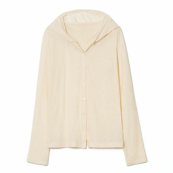 オーガニックコットンシアーフードカーディガン