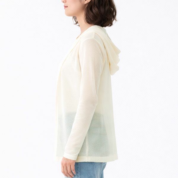 オーガニックコットンシアーフードカーディガン