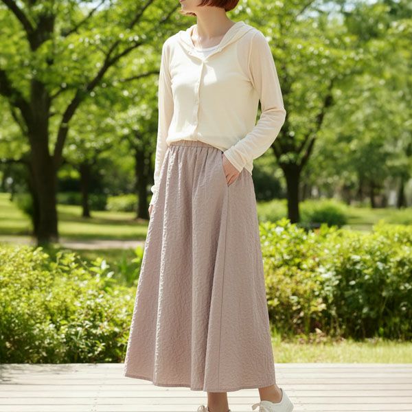 オーガニックコットンシアーフードカーディガン