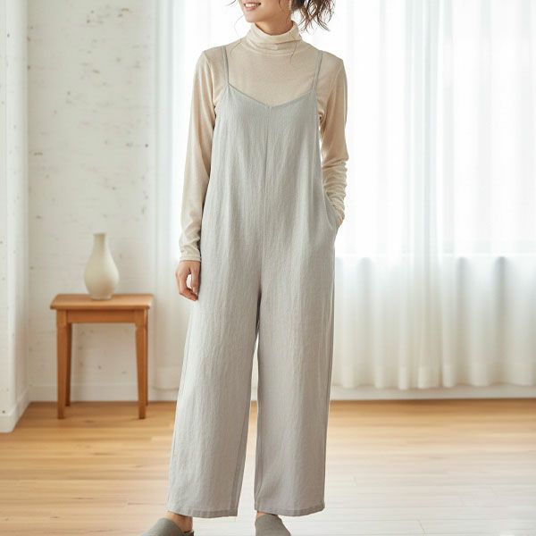 オーガニックコットンシアーハイネックプルオーバー