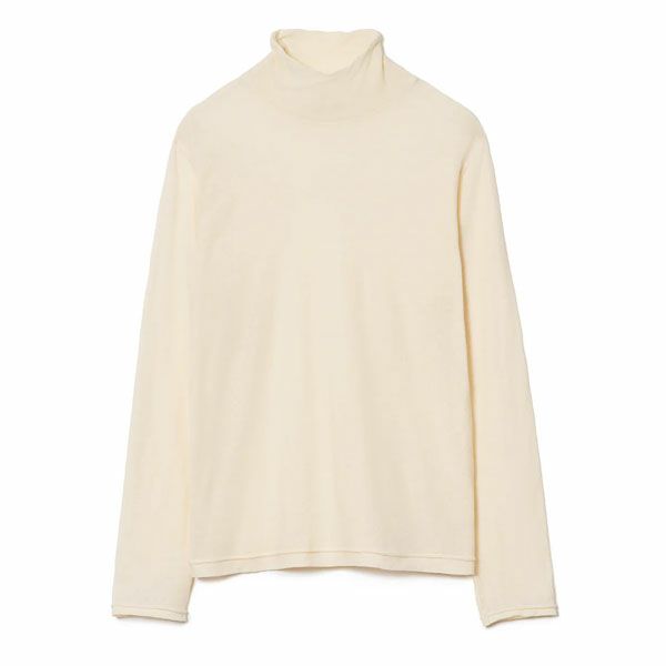 オーガニックコットンシアーハイネックプルオーバー