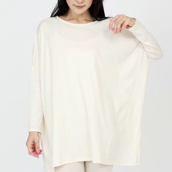  オーガニックコットン ファインニットワイドトップス