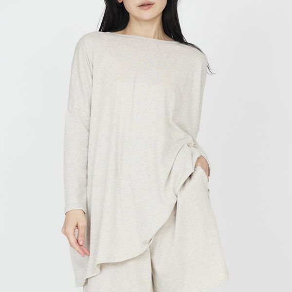  オーガニックコットン ファインニットワイドトップス