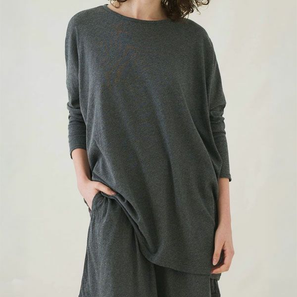  オーガニックコットン ファインニットワイドトップス