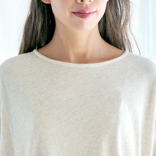  オーガニックコットン ファインニットワイドトップス