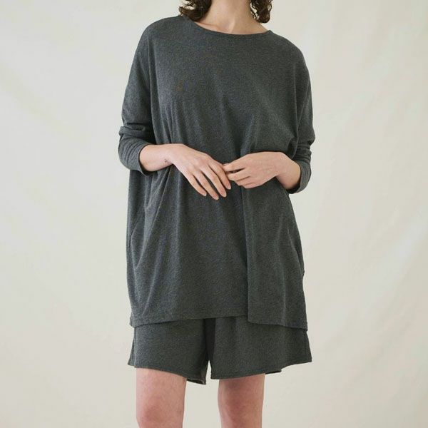  オーガニックコットン ファインニットワイドトップス