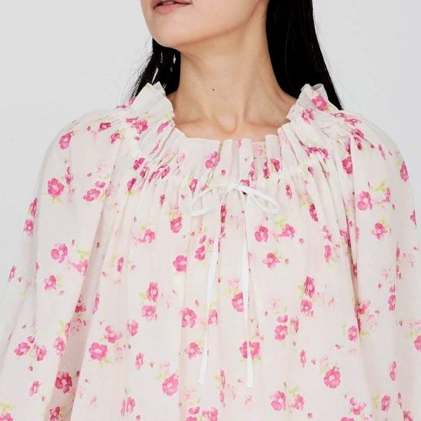 オーガニックコットン フレンチローズチェリーブロッサムドレス