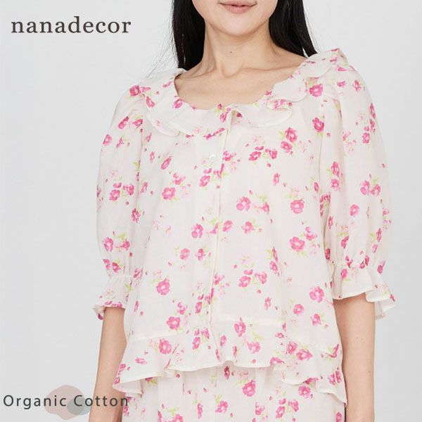 オーガニックコットン フレンチローズブラウス