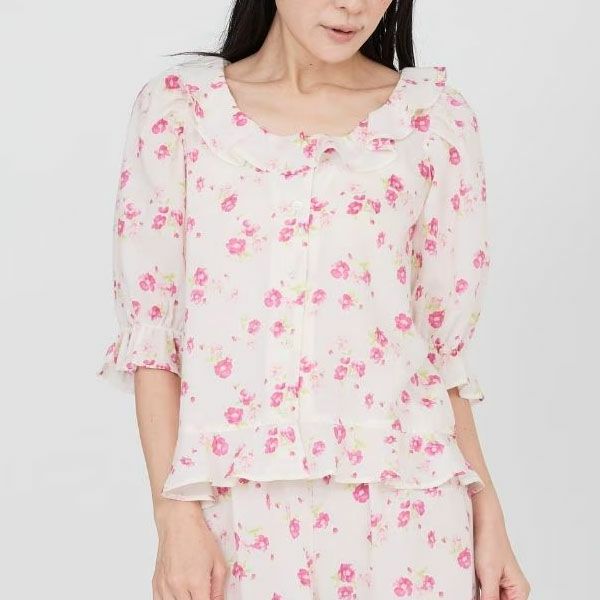 オーガニックコットン フレンチローズブラウス