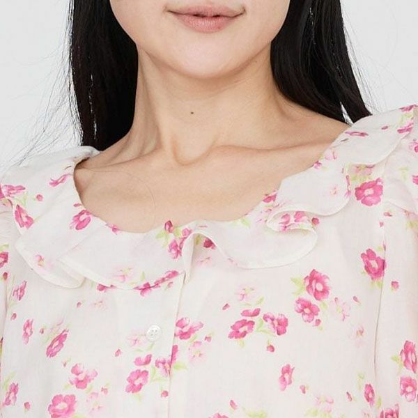 オーガニックコットン フレンチローズブラウス