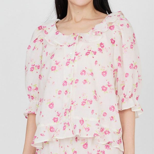 オーガニックコットン フレンチローズブラウス